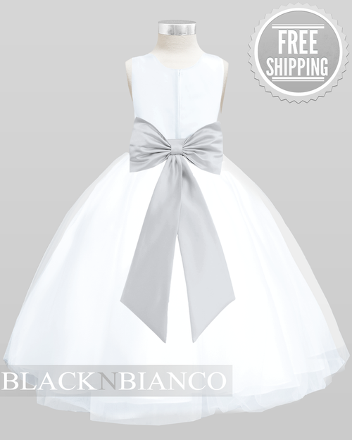 Black and White Flower Girl Dresses